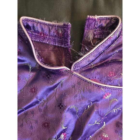 Pretty Plum Dress Bitty Baby Twin American Girl Outfit Purple Brocade RETIRED - Picture 7 of 9